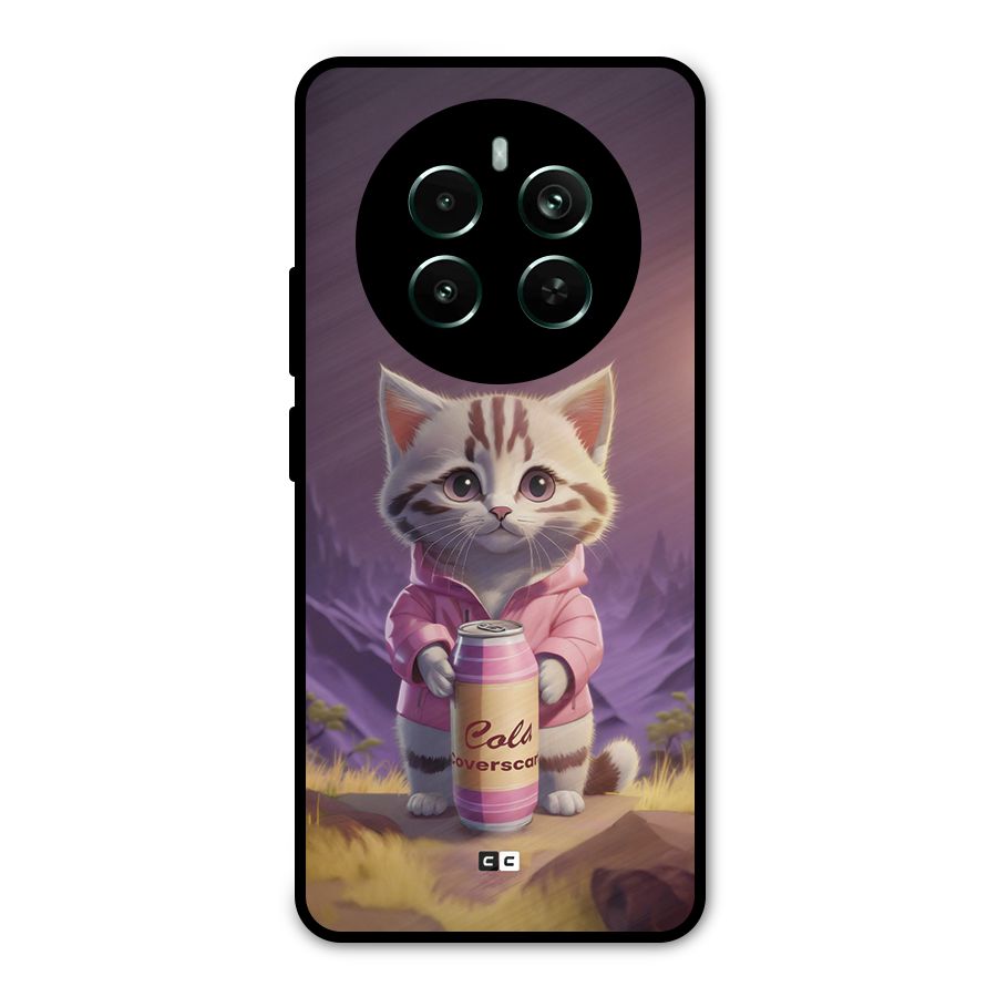 Cat Holding Can Metal Back Case for Realme 12 Pro Plus