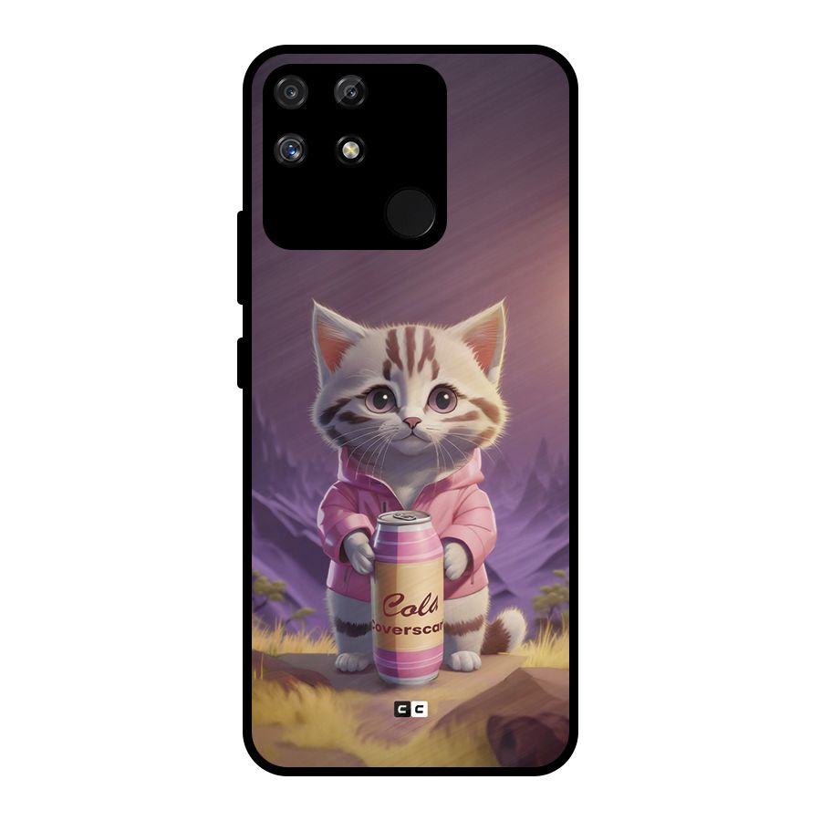 Cat Holding Can Metal Back Case for Realme Narzo 50A