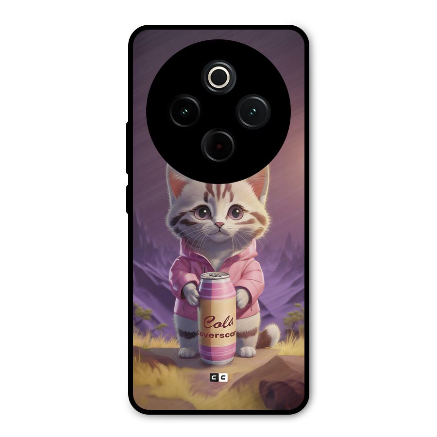 Cat Holding Can Metal Back Case for Vivo T4