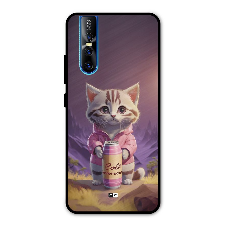 Cat Holding Can Metal Back Case for Vivo V15 Pro