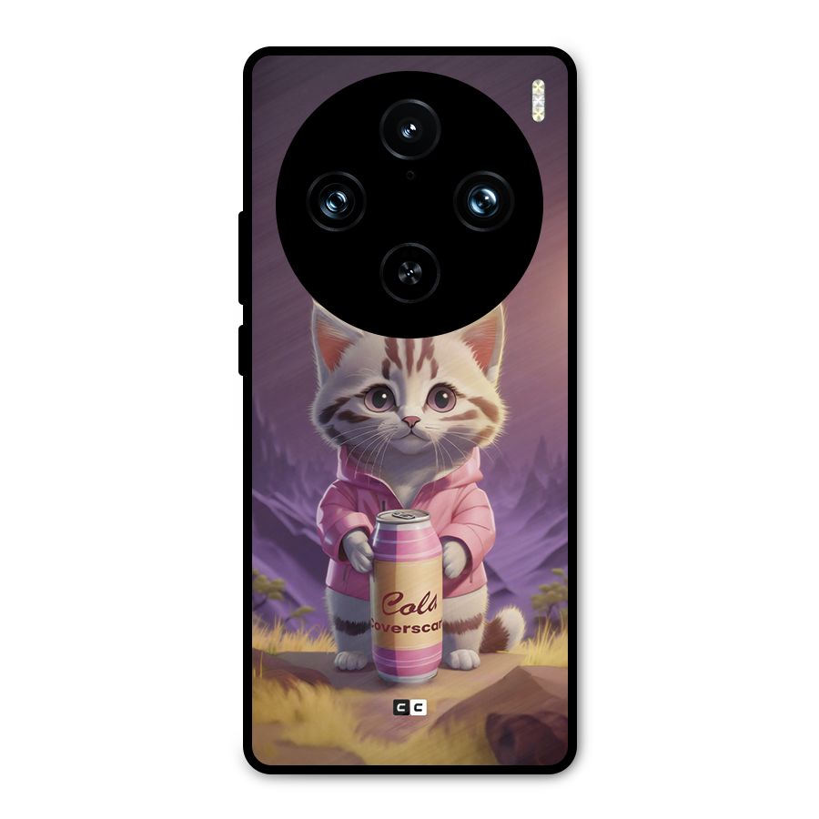 Cat Holding Can Metal Back Case for Vivo X100 Pro