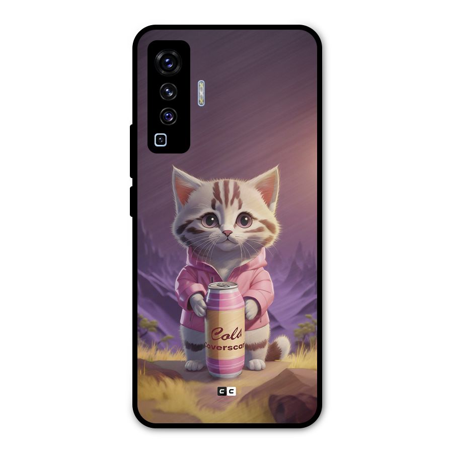 Cat Holding Can Metal Back Case for Vivo X50