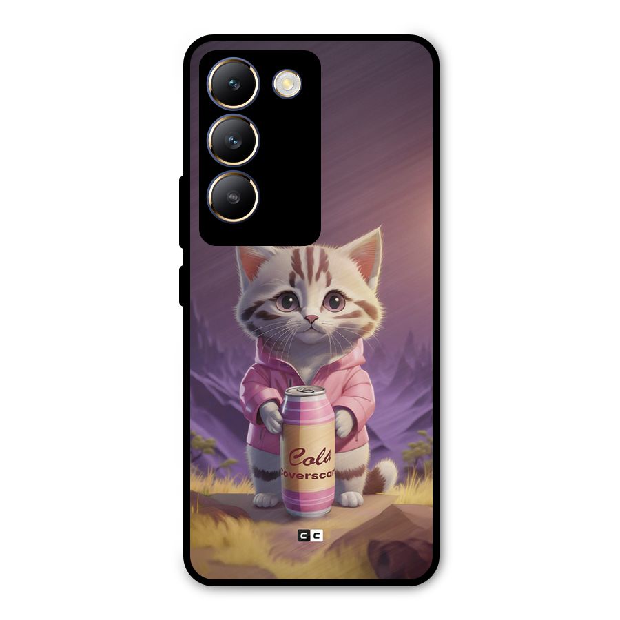 Cat Holding Can Metal Back Case for Vivo Y200e