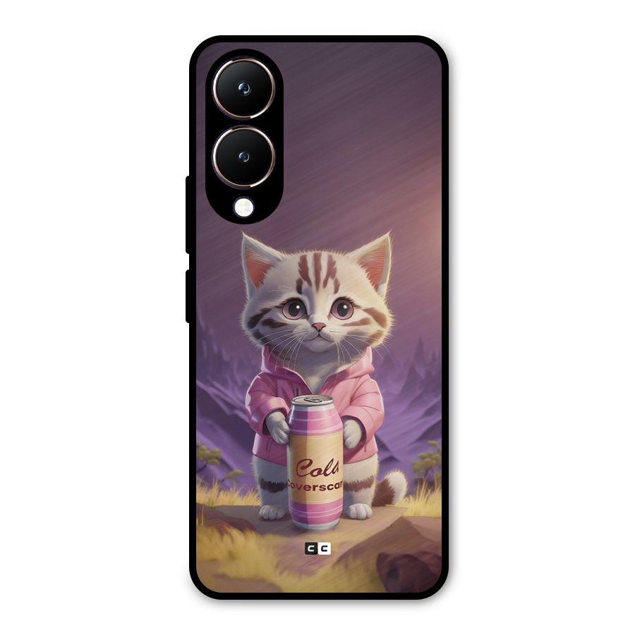Cat Holding Can Metal Back Case for Vivo Y28