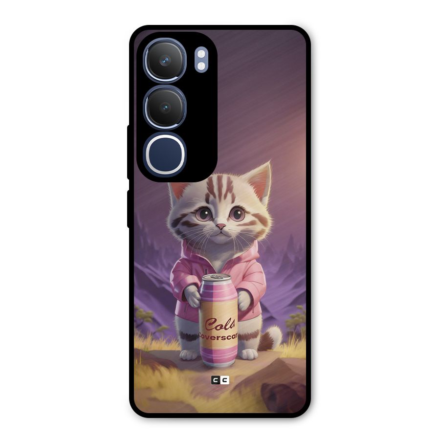 Cat Holding Can Metal Back Case for Vivo Y29