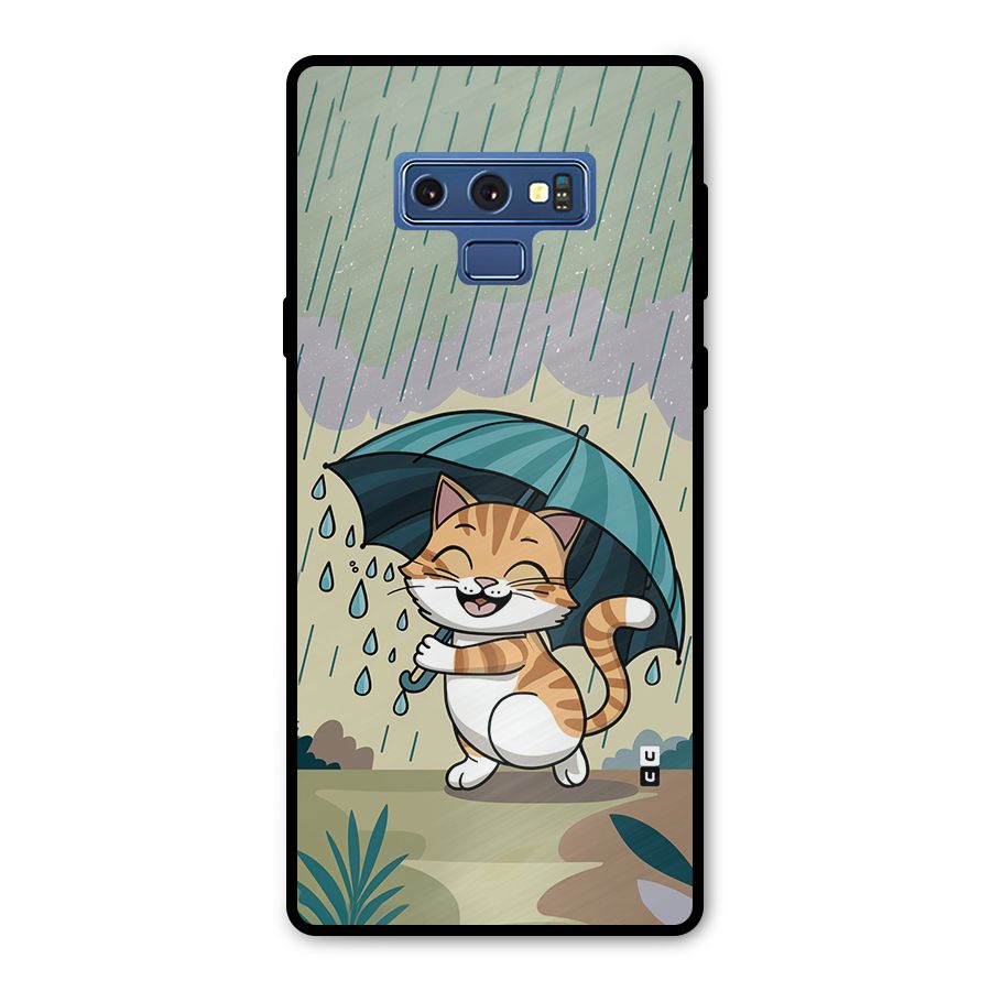Cat In Rain Metal Back Case for Galaxy Note 9