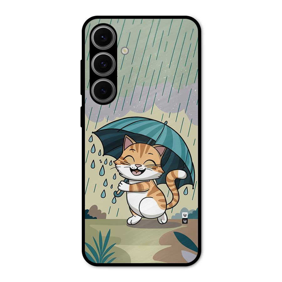 Cat In Rain Metal Back Case for Galaxy S24 FE