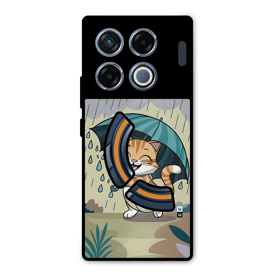 Cat In Rain Metal Back Case for Infinix GT 20 Pro