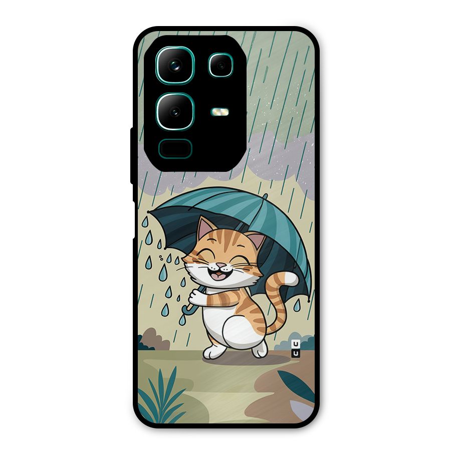 Cat In Rain Metal Back Case for Infinix Note 50x