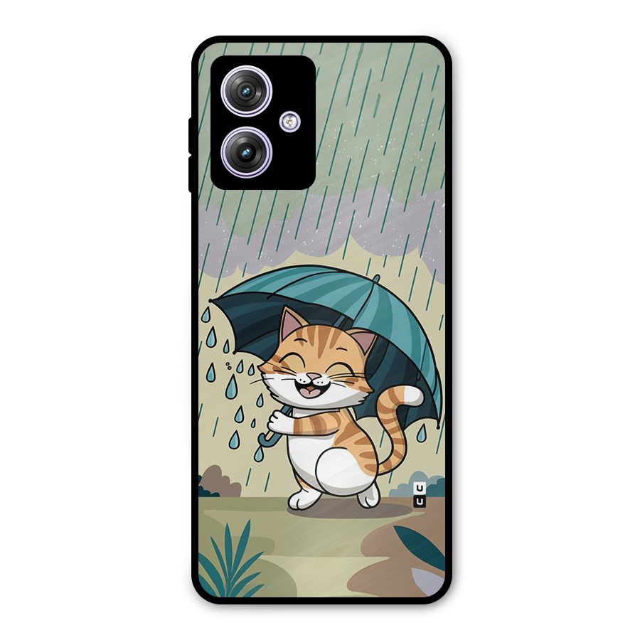 Cat In Rain Metal Back Case for Moto G64