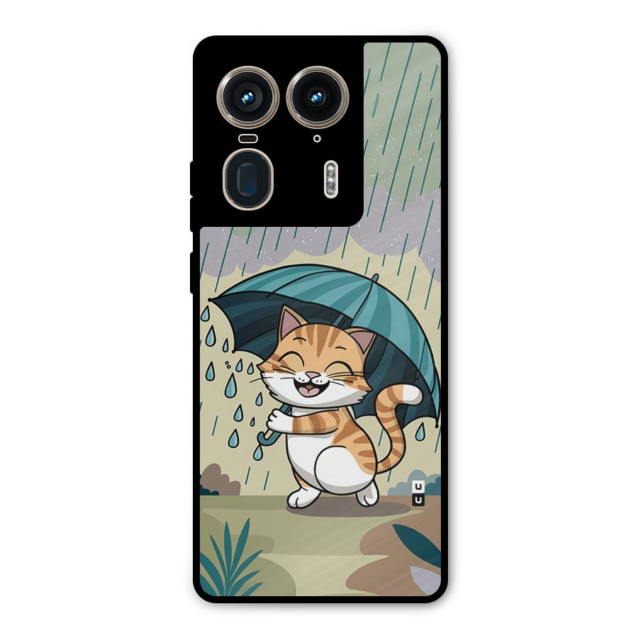 Cat In Rain Metal Back Case for Motorola Edge 50 Ultra