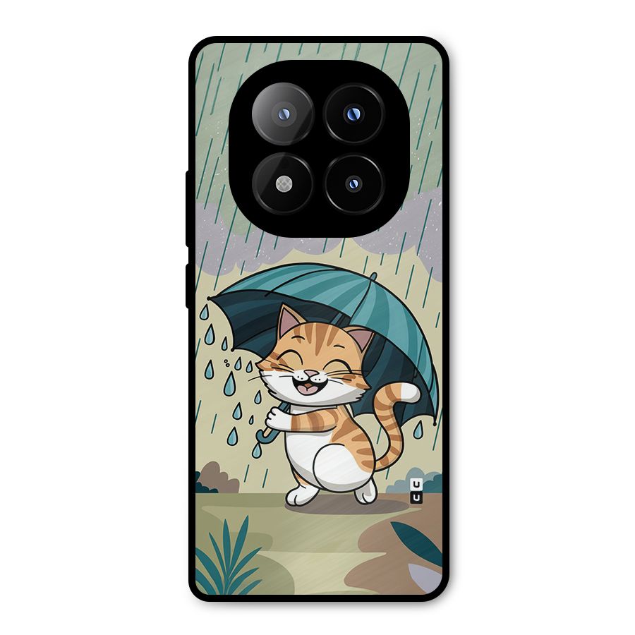 Cat In Rain Metal Back Case for Redmi Note 14 Pro Plus 5G
