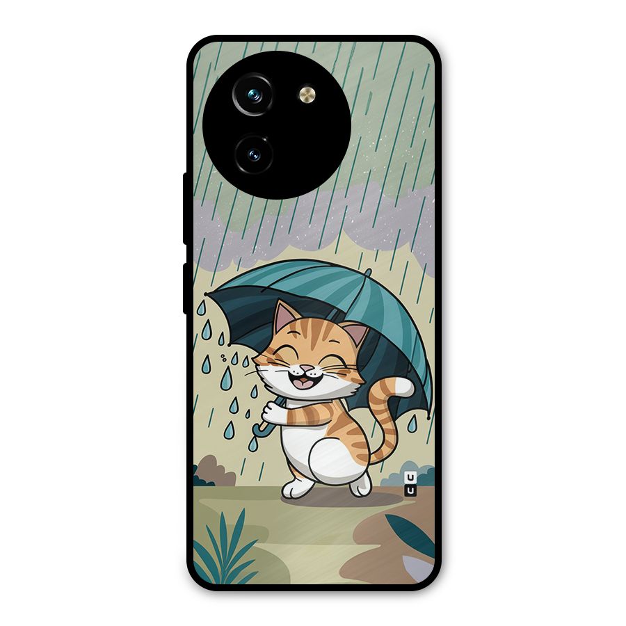 Cat In Rain Metal Back Case for Vivo T3x