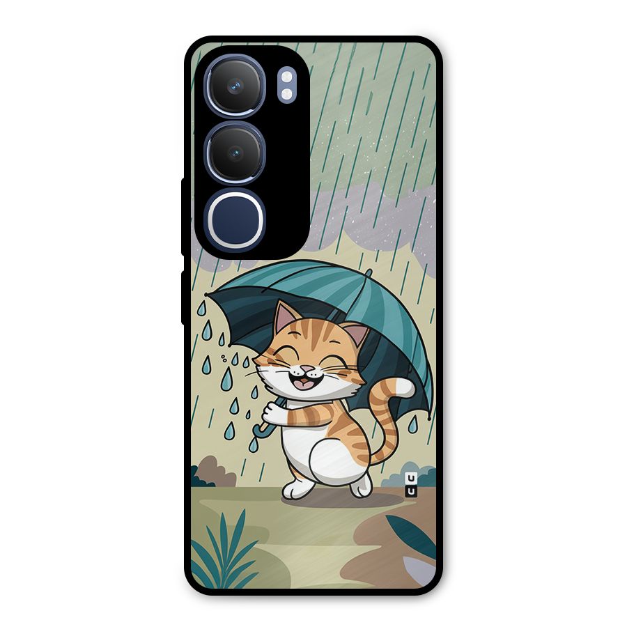 Cat In Rain Metal Back Case for Vivo Y29