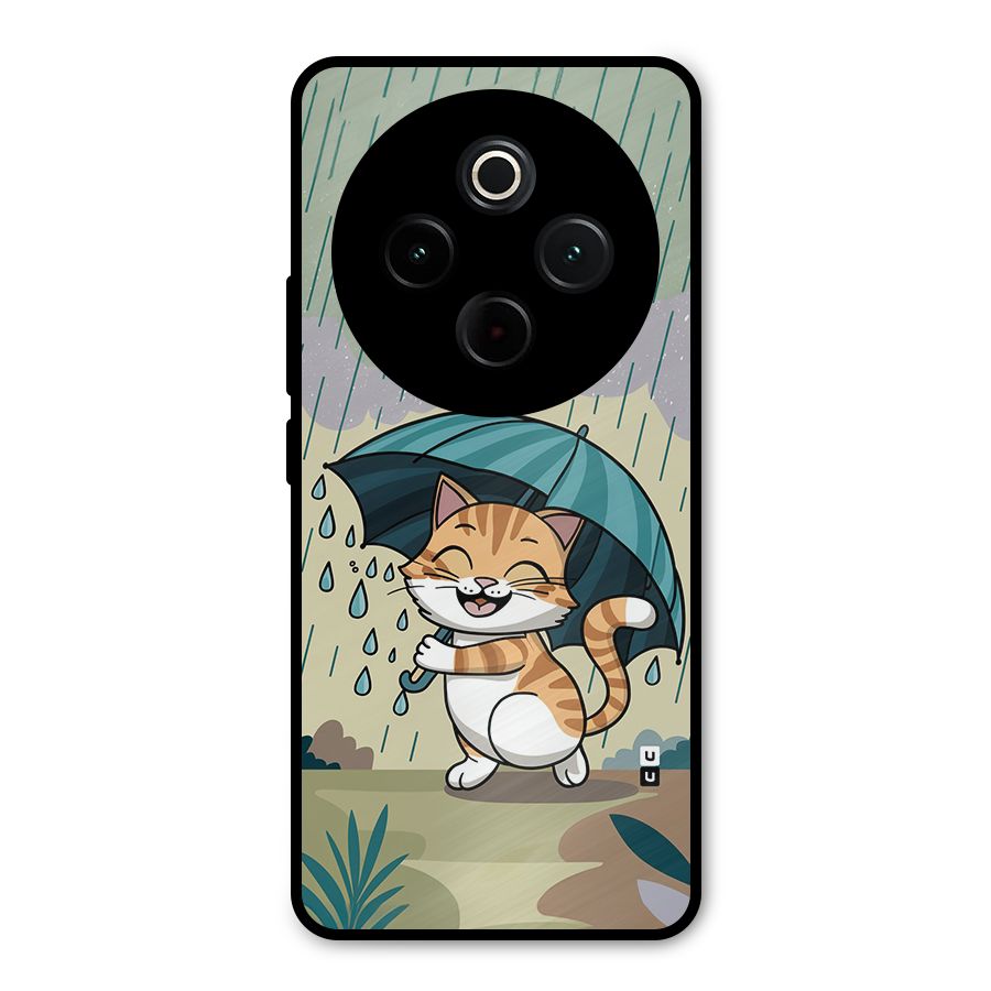 Cat In Rain Metal Back Case for iQOO Z10