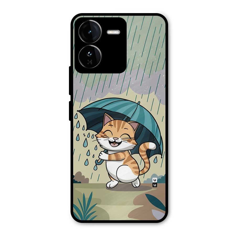 Cat In Rain Metal Back Case for iQOO Z9