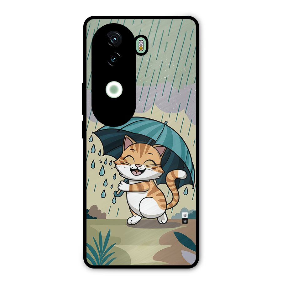 Cat In Rain Metal Back Case for iQOO Z9s