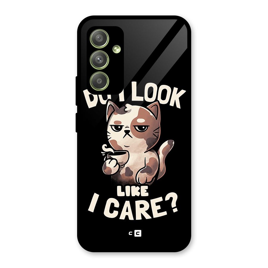 Cat Look Like Care Glass Back Case for Galaxy A54