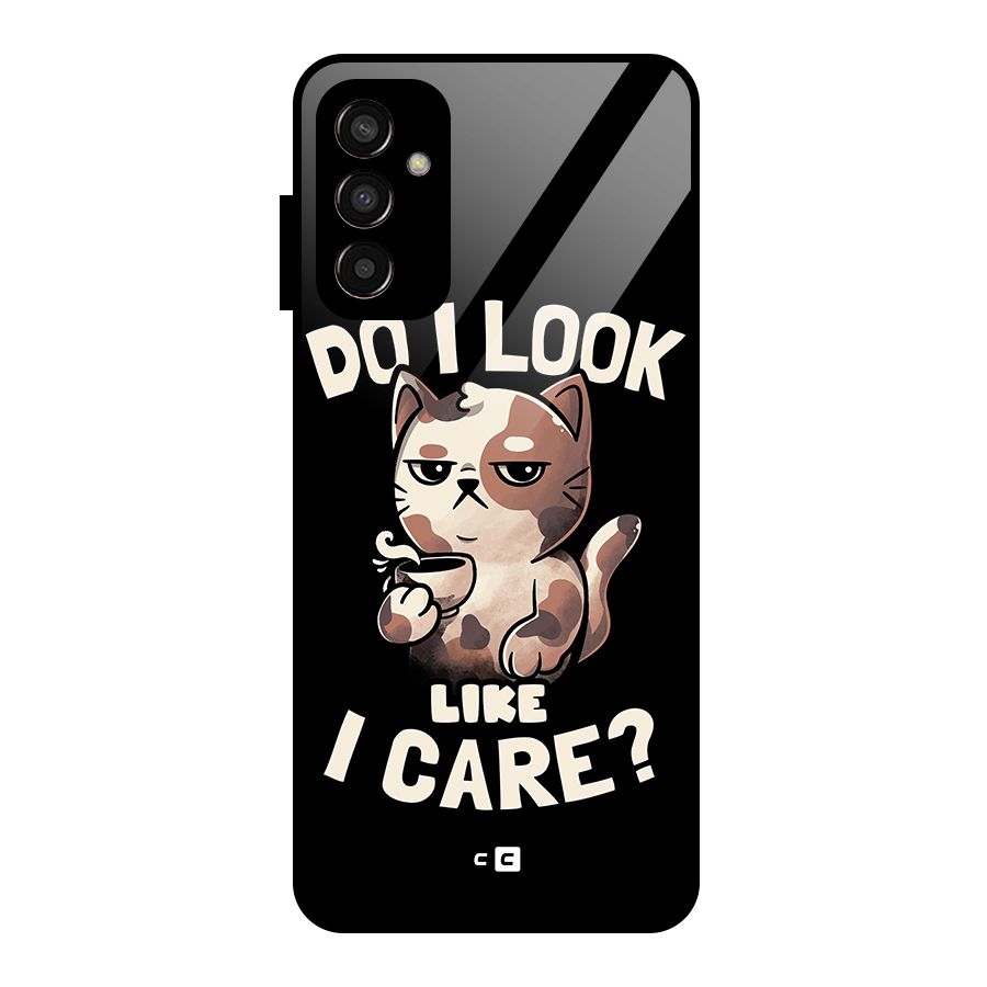 Cat Look Like Care Glass Back Case for Galaxy F13