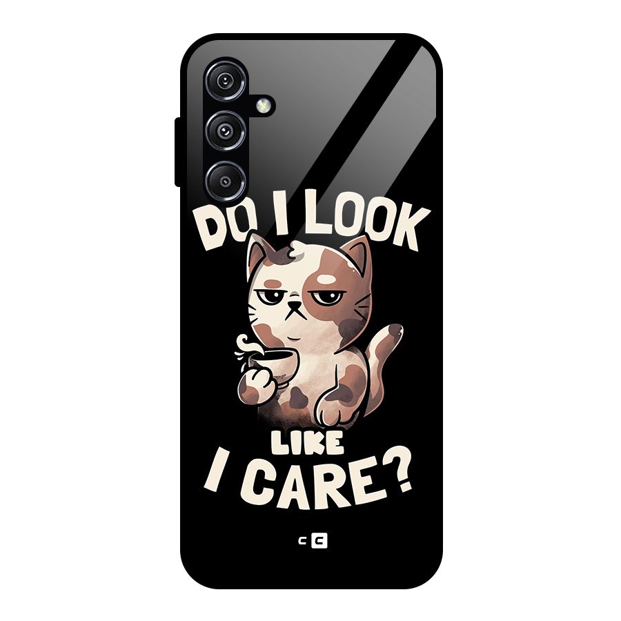 Cat Look Like Care Glass Back Case for Galaxy M34 5G