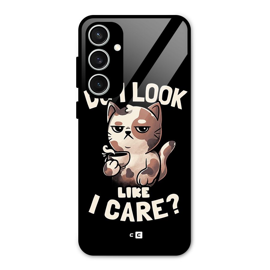 Cat Look Like Care Glass Back Case for Galaxy S23 FE