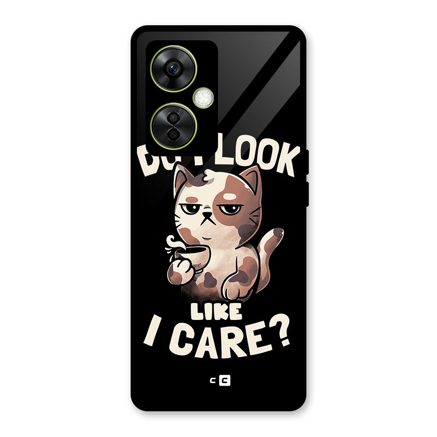Cat Look Like Care Glass Back Case for OnePlus Nord CE 3 Lite