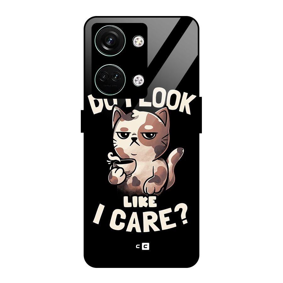 Cat Look Like Care Glass Back Case for Oneplus Nord 3