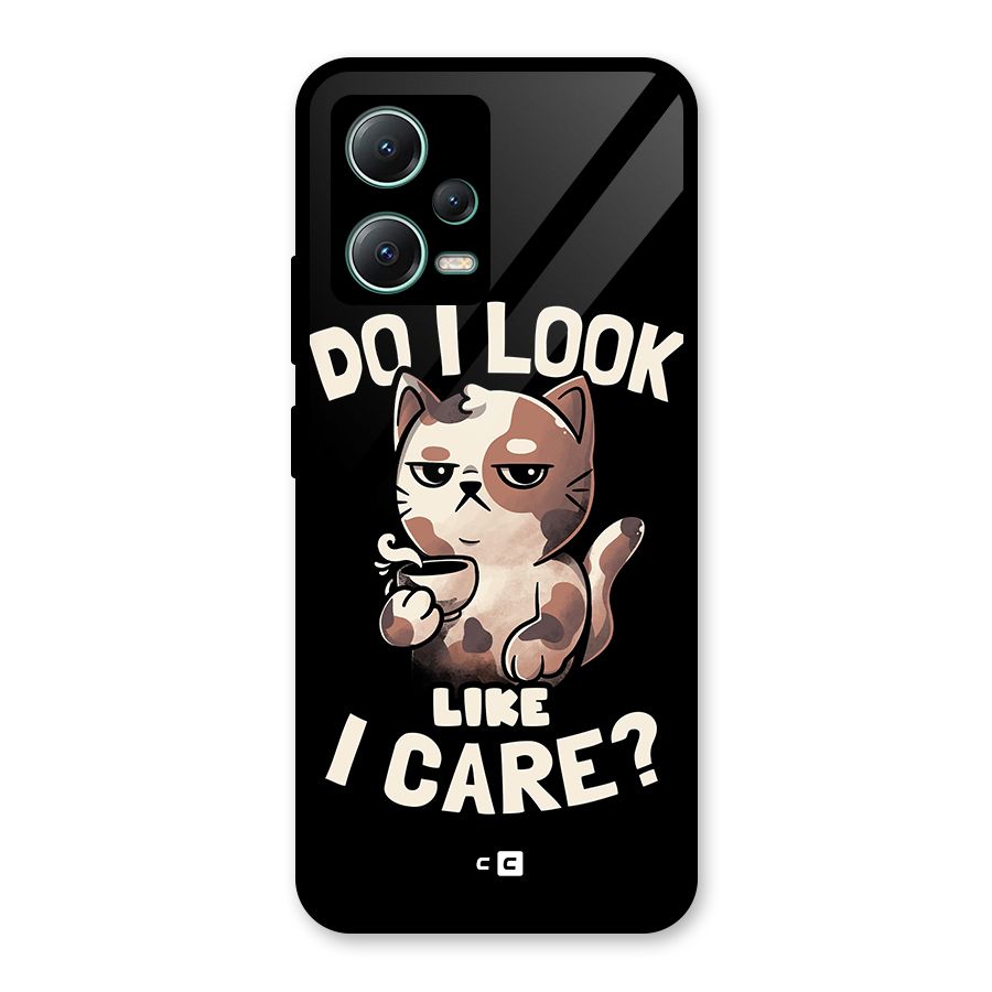Cat Look Like Care Glass Back Case for Poco X5