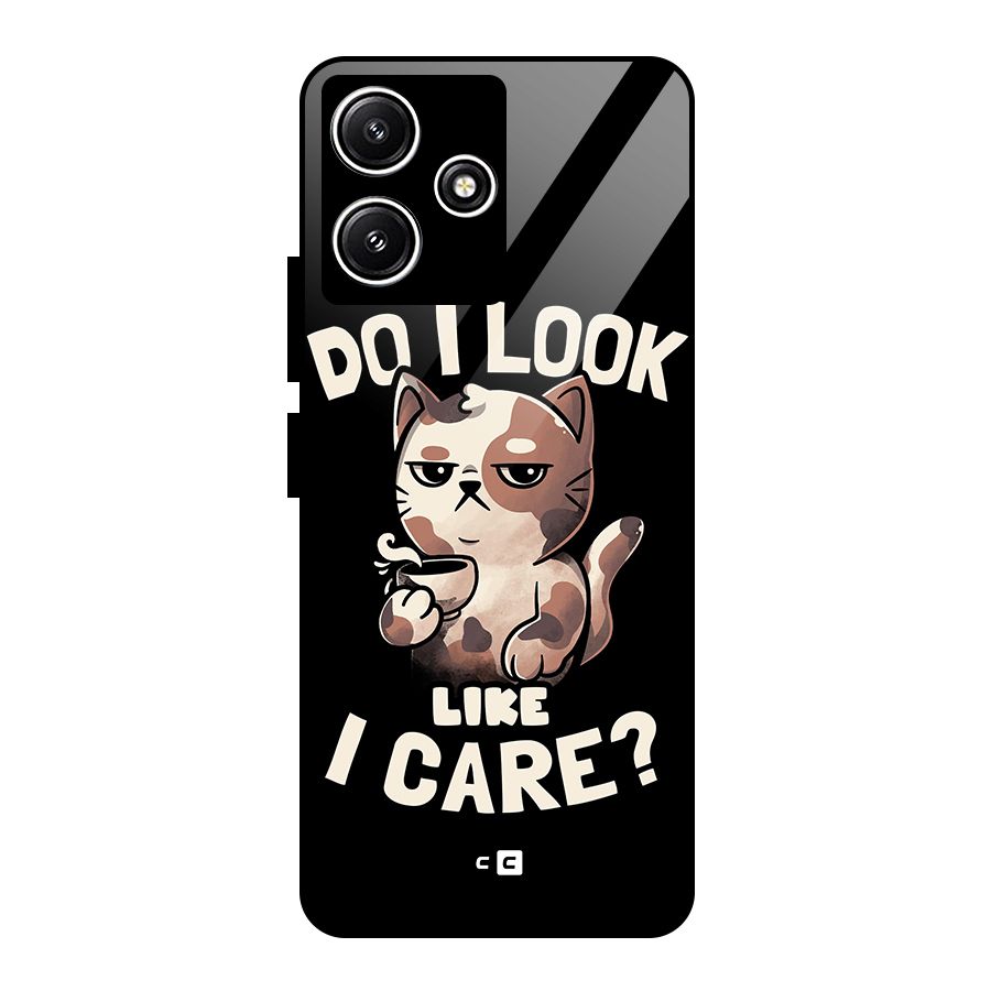 Cat Look Like Care Glass Back Case for Redmi 12 5G