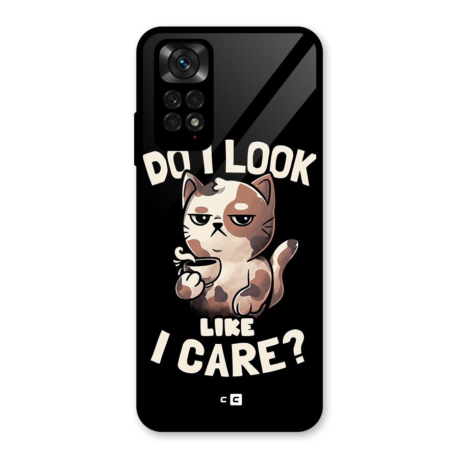 Cat Look Like Care Glass Back Case for Redmi Note 11S