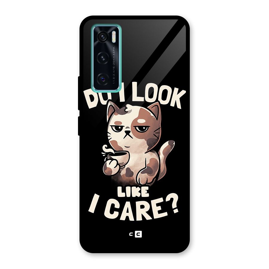 Cat Look Like Care Glass Back Case for Vivo V20 SE
