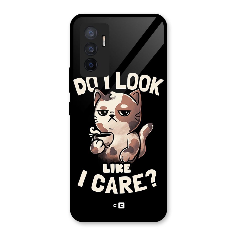 Cat Look Like Care Glass Back Case for Vivo V23e