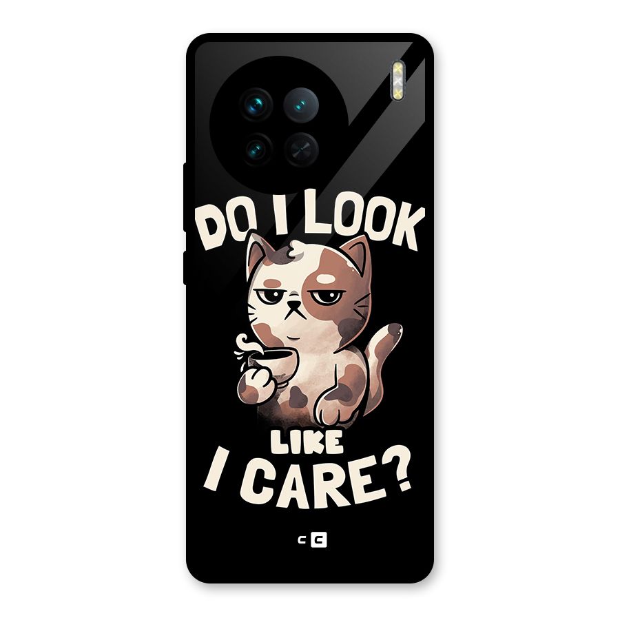 Cat Look Like Care Glass Back Case for Vivo X90