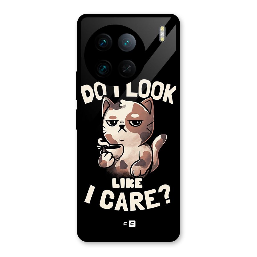 Cat Look Like Care Glass Back Case for Vivo X90 Pro