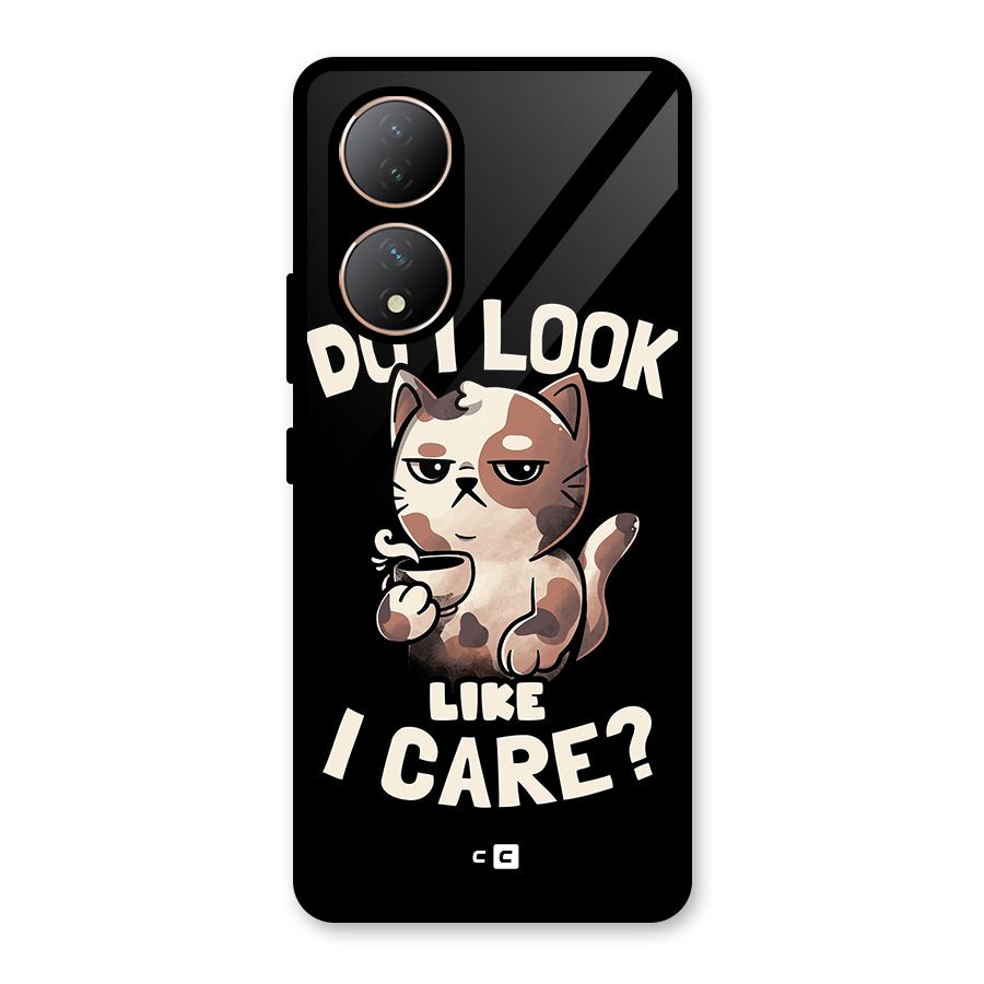 Cat Look Like Care Glass Back Case for Vivo Y100A