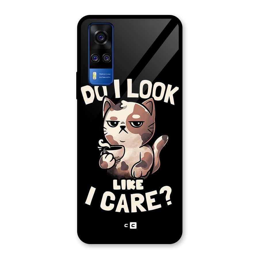 Cat Look Like Care Glass Back Case for Vivo Y31