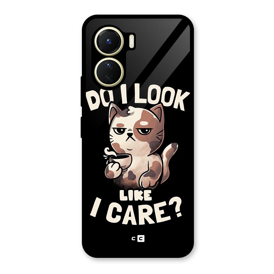 Cat Look Like Care Glass Back Case for Vivo Y56