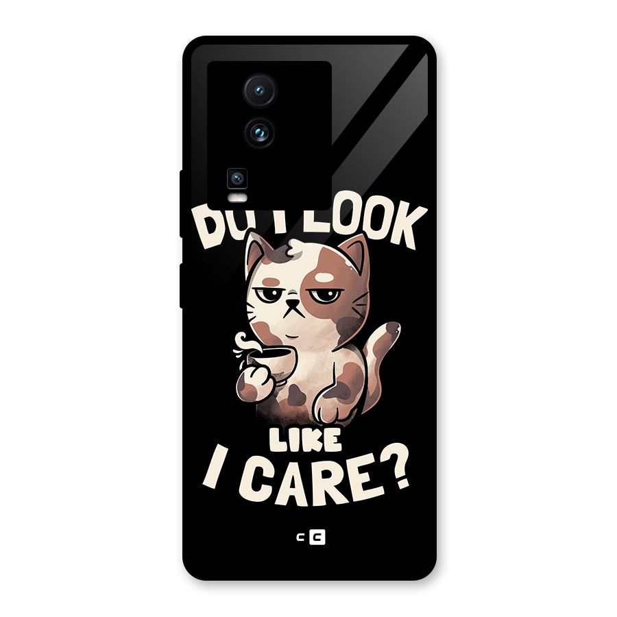 Cat Look Like Care Glass Back Case for Vivo iQOO Neo 7 Pro