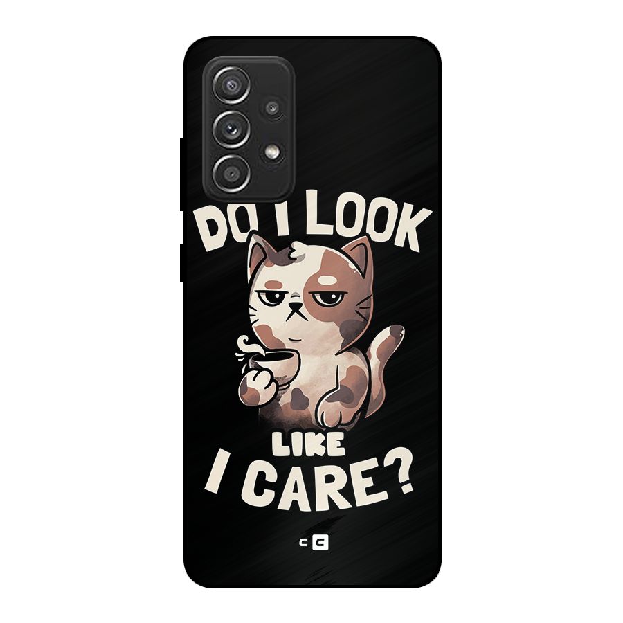 Cat Look Like Care Metal Back Case for Galaxy A52s 5G