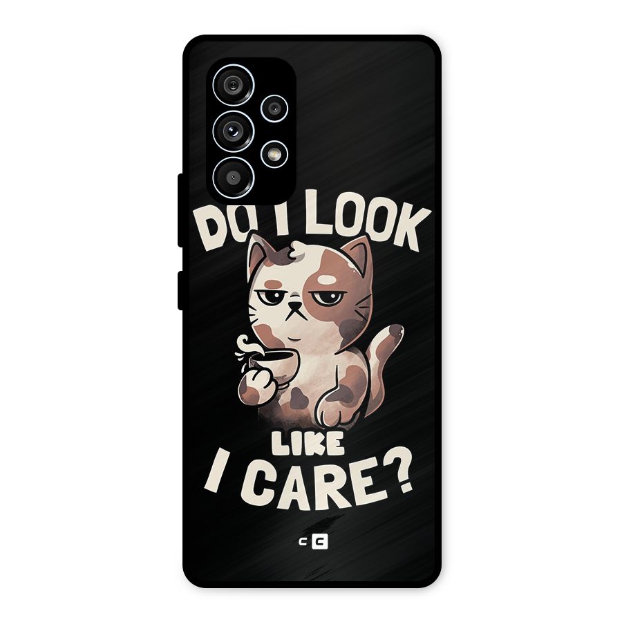 Cat Look Like Care Metal Back Case for Galaxy A53 5G