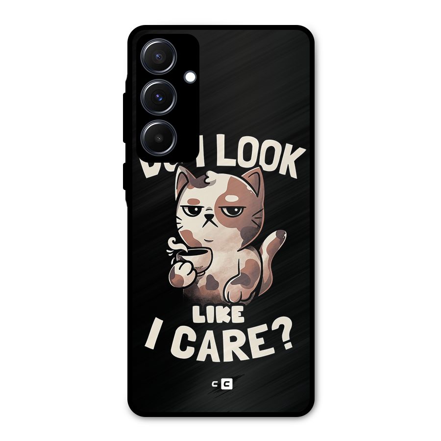 Cat Look Like Care Metal Back Case for Galaxy A55