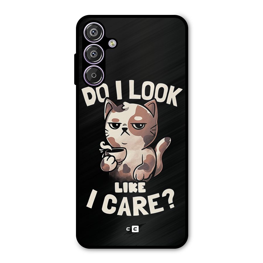 Cat Look Like Care Metal Back Case for Galaxy F15