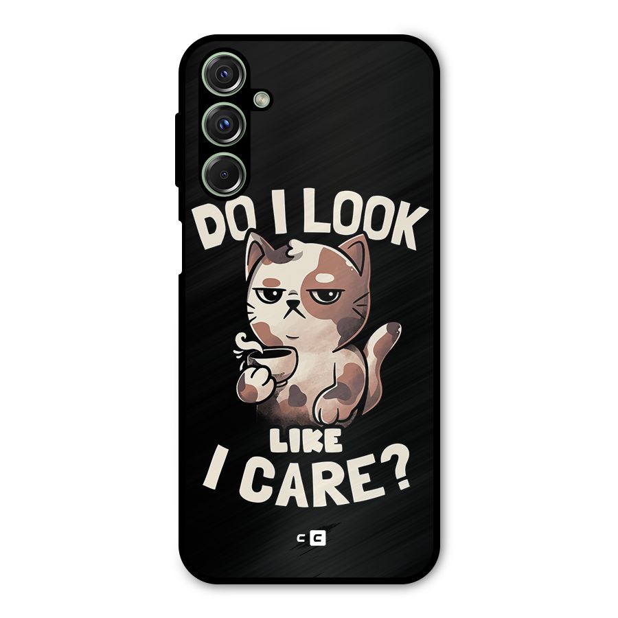 Cat Look Like Care Metal Back Case for Galaxy F34
