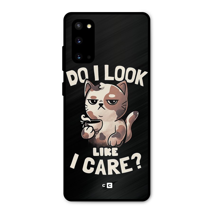 Cat Look Like Care Metal Back Case for Galaxy S20