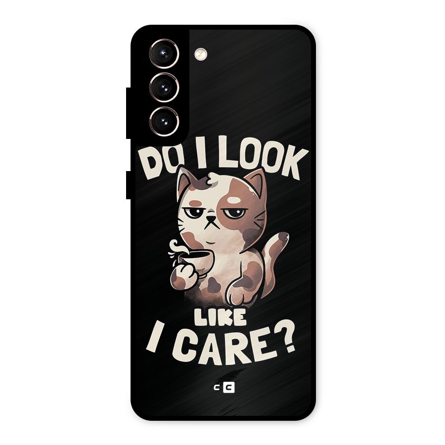 Cat Look Like Care Metal Back Case for Galaxy S21 5G
