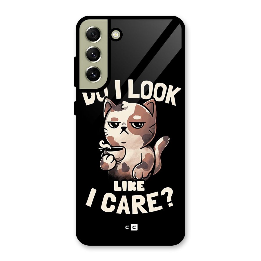 Cat Look Like Care Metal Back Case for Galaxy S21 FE 5G (2023)
