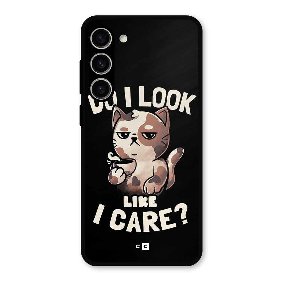 Cat Look Like Care Metal Back Case for Galaxy S23 Plus