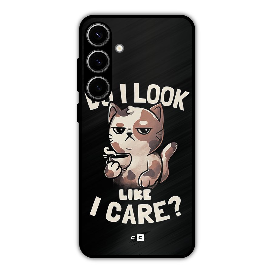 Cat Look Like Care Metal Back Case for Galaxy S24 Plus