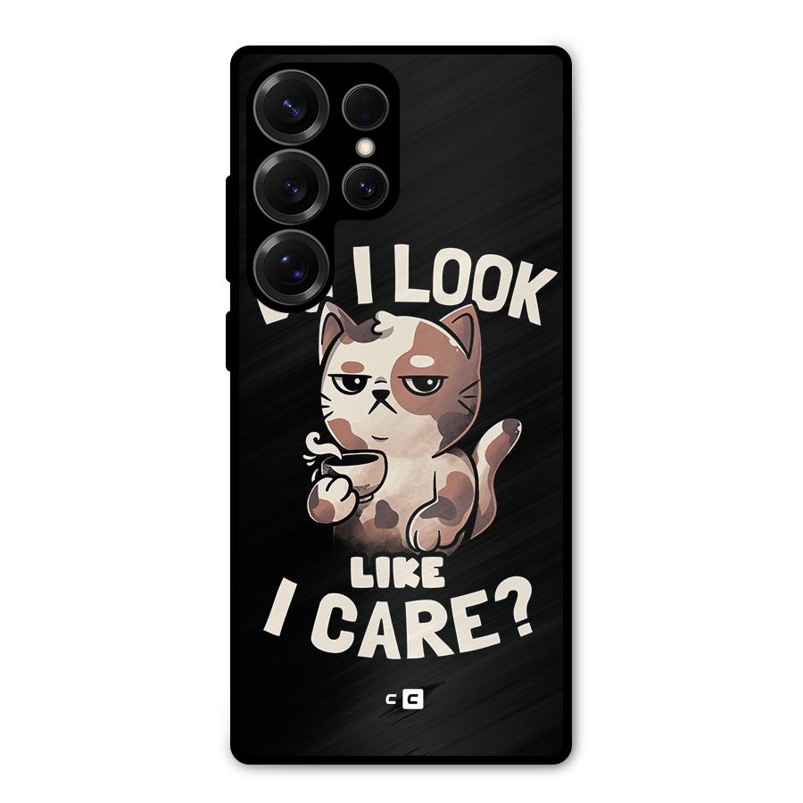 Cat Look Like Care Metal Back Case for Galaxy S25 Ultra