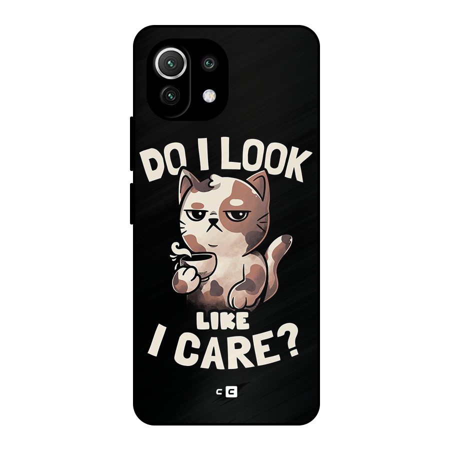 Cat Look Like Care Metal Back Case for Mi 11 Lite NE 5G